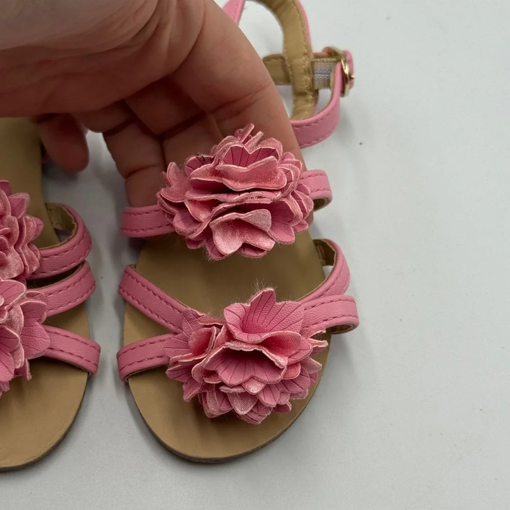 Janie‎ and Jack Pink Floral Sandals Toddler Kids Size 7